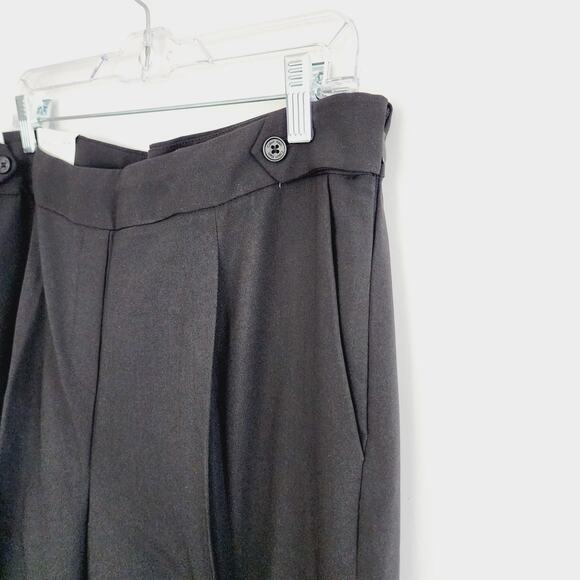 Calvin Klein Black Pleated Straight Leg Suit Pants Trousers Side Zipper Size 14 - Picture 4 of 6